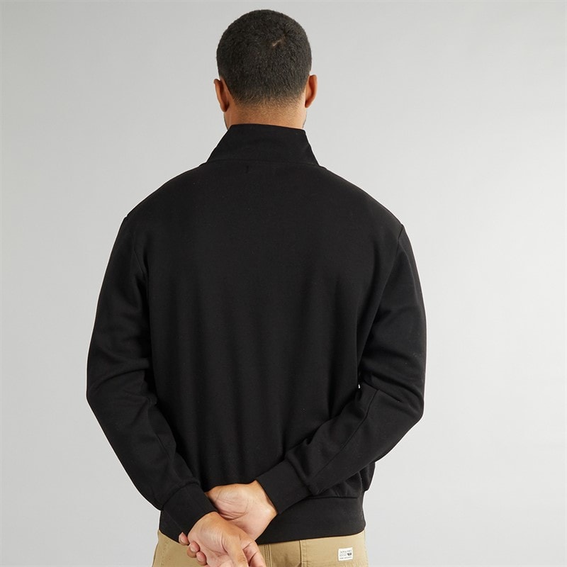 JACK & JONES Heren Vesterbro 1 / 4 Rits Sweatshirt Zwart / Wit - Afbeelding 2