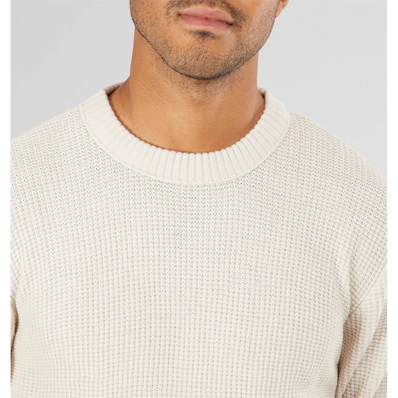 JACK & JONES Heren Rice Knit Trui Oatmeal - Afbeelding 3