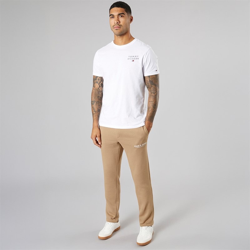 JACK & JONES Herren Vesterbro Jogginghose mit offenem Saum Silver Mink/Weiß - Bild 4