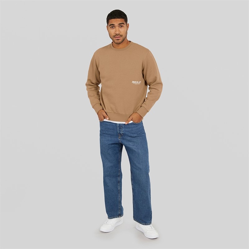 JACK & JONES Herren Vesterbro Seiten Sweatshirt Silber Nerz/Weiß - Bild 3