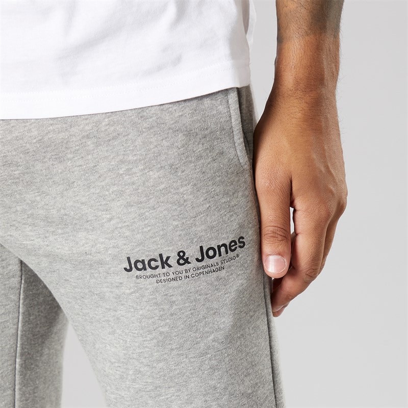 JACK & JONES Heren Vesterbro Open Hem Joggers Lichtgrijs Marl/Zwart Lgm/Zwart - Afbeelding 3