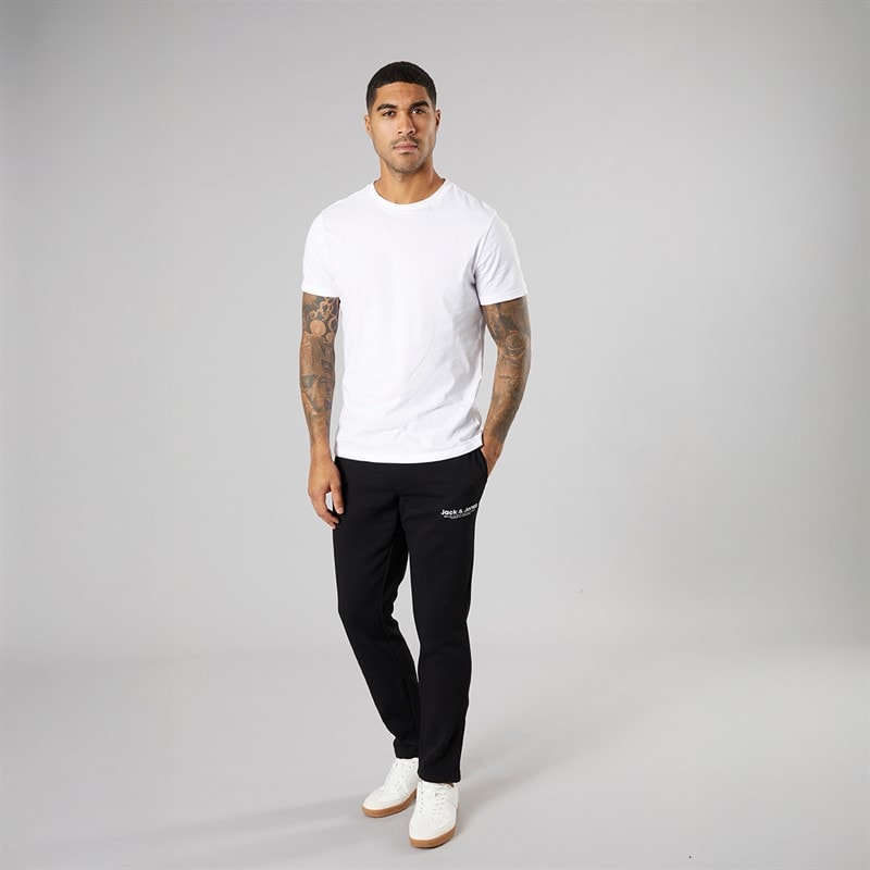 JACK & JONES Heren Vesterbro offene Saum Jogginghose Zwart/Wit - Afbeelding 4