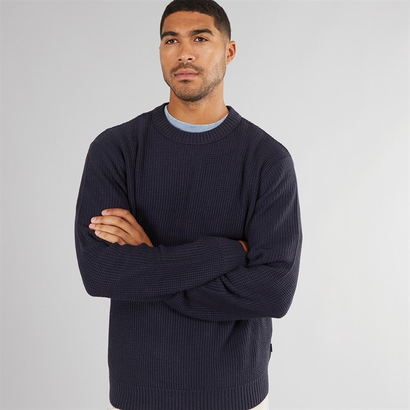 JACK & JONES Heren Rice Knit Trui Navy Blazer - Afbeelding 1