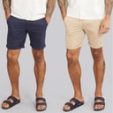 JACK & JONES Heren JJ Dave Set van 2 Chino Shorts Navy / wit Peppper