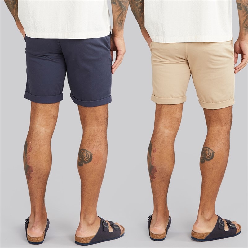 JACK & JONES Heren JJ Dave Set van 2 Chino Shorts Navy / wit Peppper - Afbeelding 2