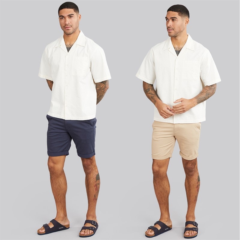 JACK & JONES Heren JJ Dave Set van 2 Chino Shorts Navy / wit Peppper - Afbeelding 3