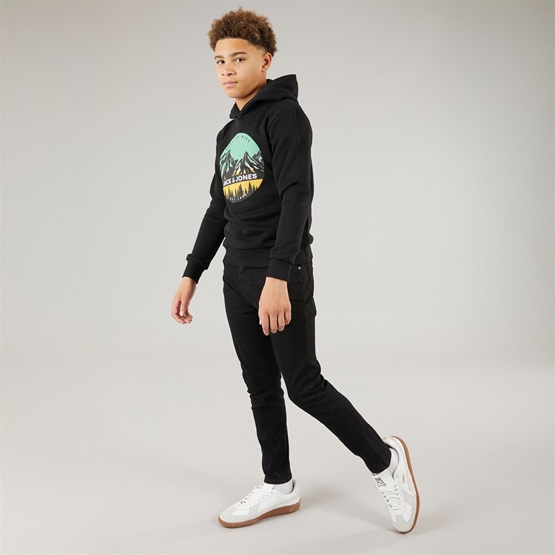 JACK & JONES Jongens Peak Hoodie Zwart - Afbeelding 3