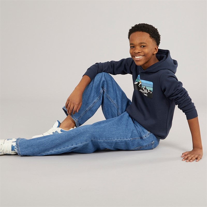 JACK & JONES Jongens Peak Hoodie Marineblauw - Afbeelding 3