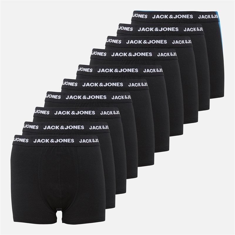 JACK & JONES Jongens Tien Pack Boxer Broeken Zwart