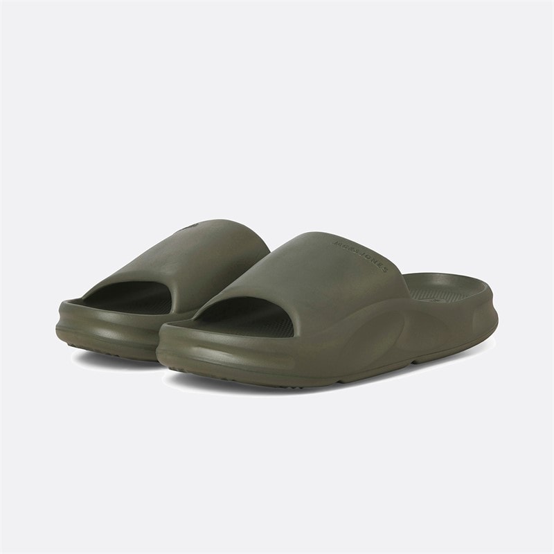 JACK & JONES Heren Vienna Gevormde Slippers Olive Night - Afbeelding 3