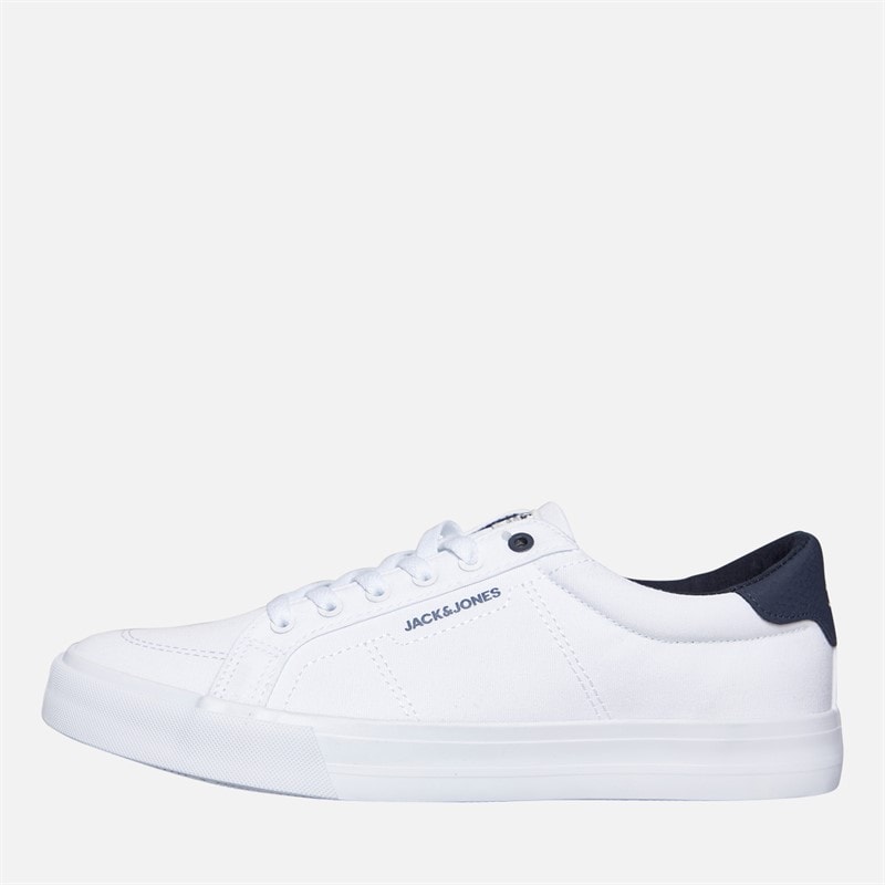 JACK & JONES Heren Basic Canvas Sneakers Wit - Afbeelding 1