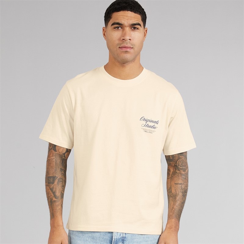 JACK & JONES T-shirt Homme Norrebro Typo Blanc Antique - Image 2