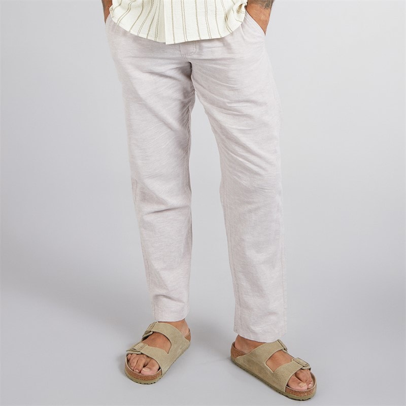 JACK & JONES Heren Kane Paros Linnenmix Broek Koraal - Afbeelding 1