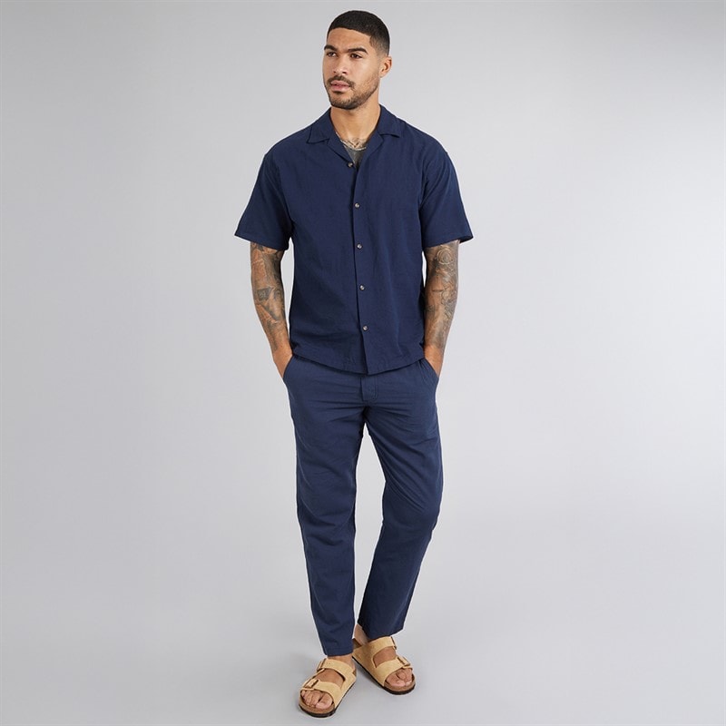 JACK & JONES Heren Kane Paros Linnenmix Broek Navy Blazer - Afbeelding 3