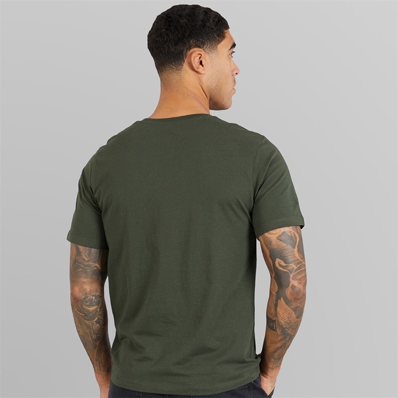 JACK & JONES Heren Brandy Vijf Pack T-shirts Zwart/Wit/Duffle Bag/Navy Blazer/Glazier Grey - Afbeelding 3