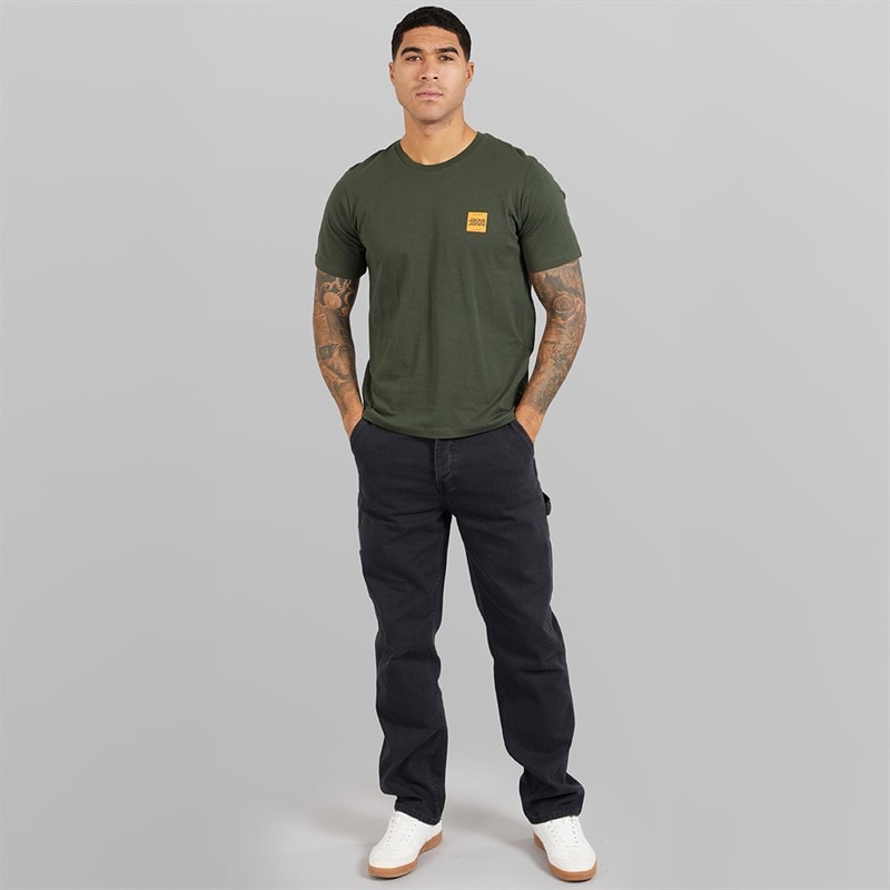JACK & JONES Heren Brandy Vijf Pack T-shirts Zwart/Wit/Duffle Bag/Navy Blazer/Glazier Grey - Afbeelding 4