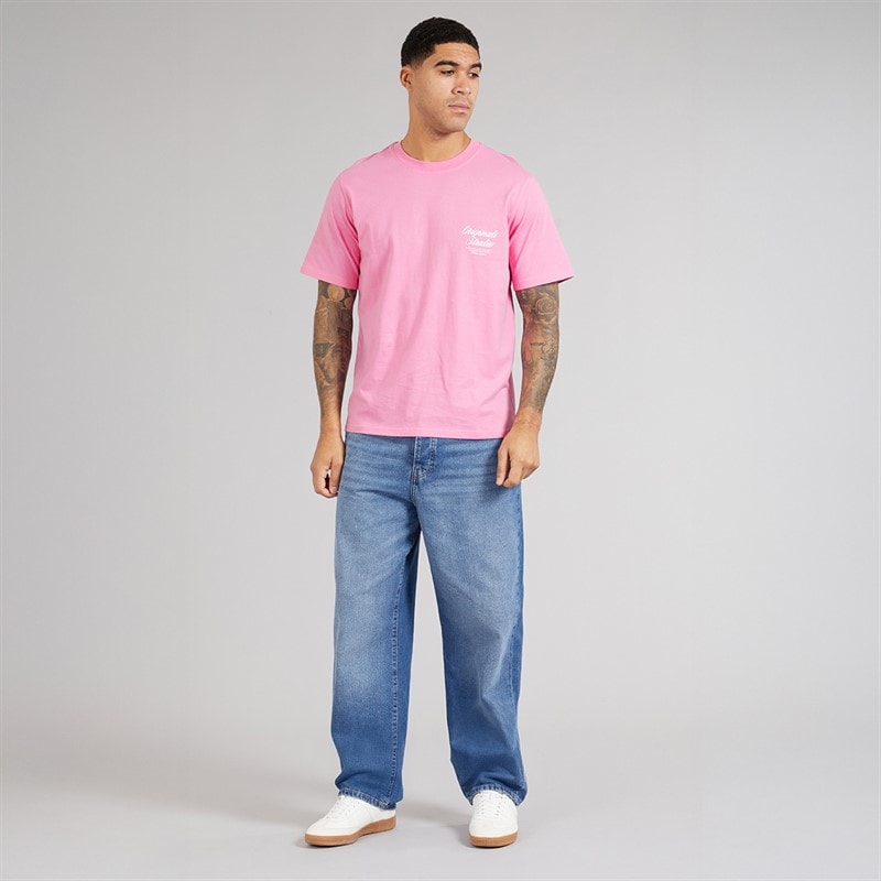 JACK & JONES Heren Norrebro Typo T-shirt Prism Roze - Afbeelding 4