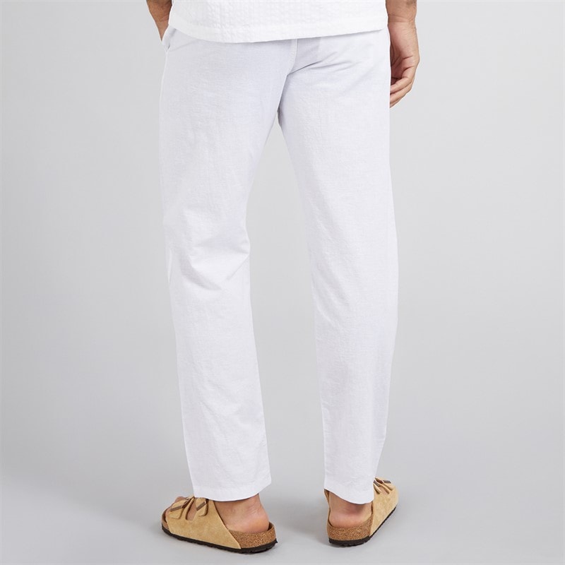 JACK & JONES Heren Kane Paros Linnenmix Broek Wit - Afbeelding 2