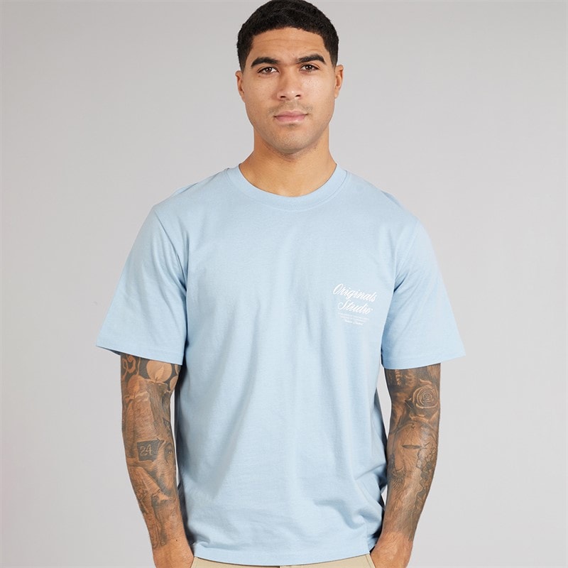 JACK & JONES Heren Norrebro Typo T-shirt Skyway