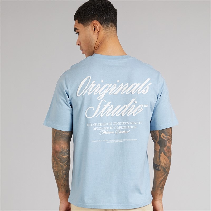 JACK & JONES Homme Norrebro Typo T-Shirt Skyway - Image 2