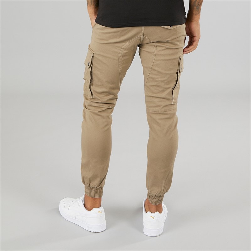 JACK & JONES Akm 111 spodnie cargo dla niego kolor brązowy – zdjęcie  2