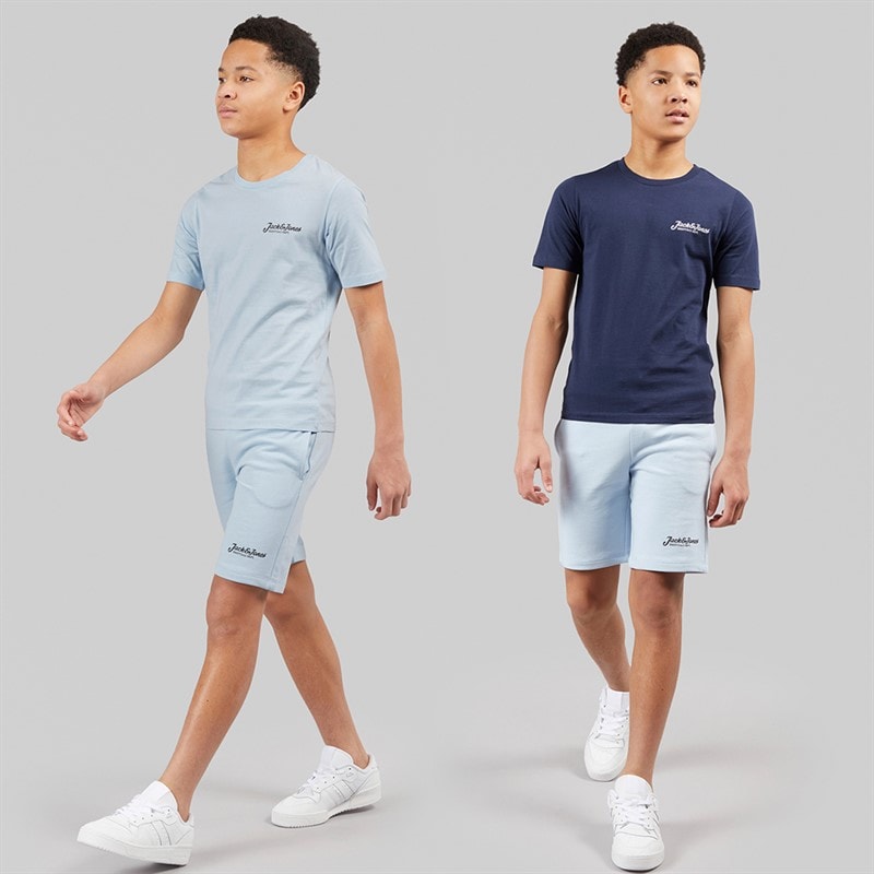 JACK & JONES Jongens Beau 2 Pack T-shirts en Shorts Set Cashmere Blue