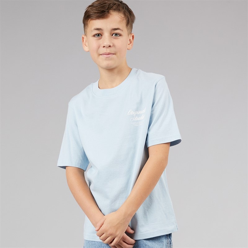 JACK & JONES Norrebro T-shirt dla chłopca kolor Skyway – zdjęcie  2