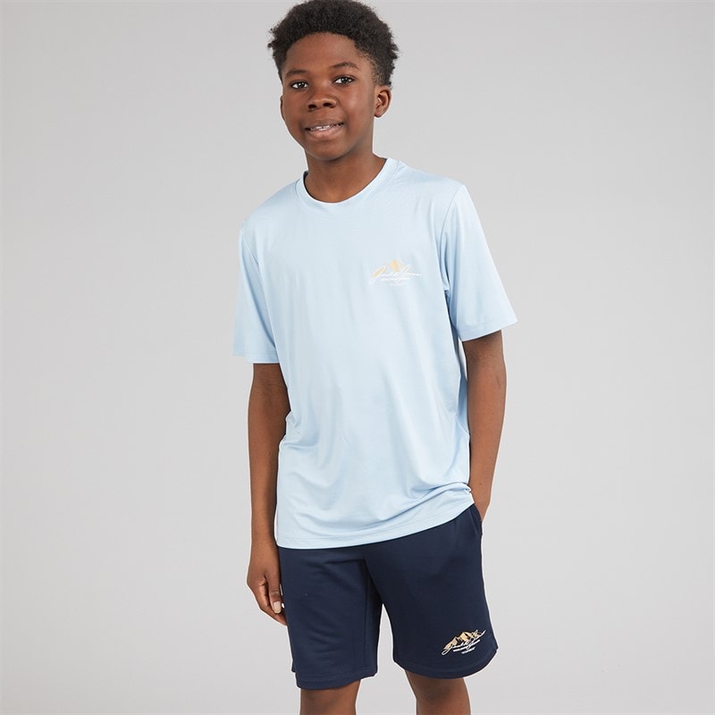 JACK & JONES Jongens Mountain Tech T-shirt En Shorts Set Cashmere Blue