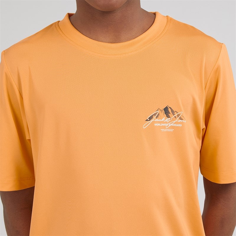JACK & JONES Jongens Mountain Tech T-shirt En Shorts Set Peach Cobbler - Afbeelding 3