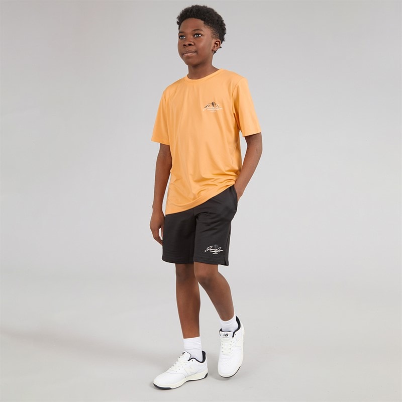 JACK & JONES Jongens Mountain Tech T-shirt En Shorts Set Peach Cobbler - Afbeelding 4