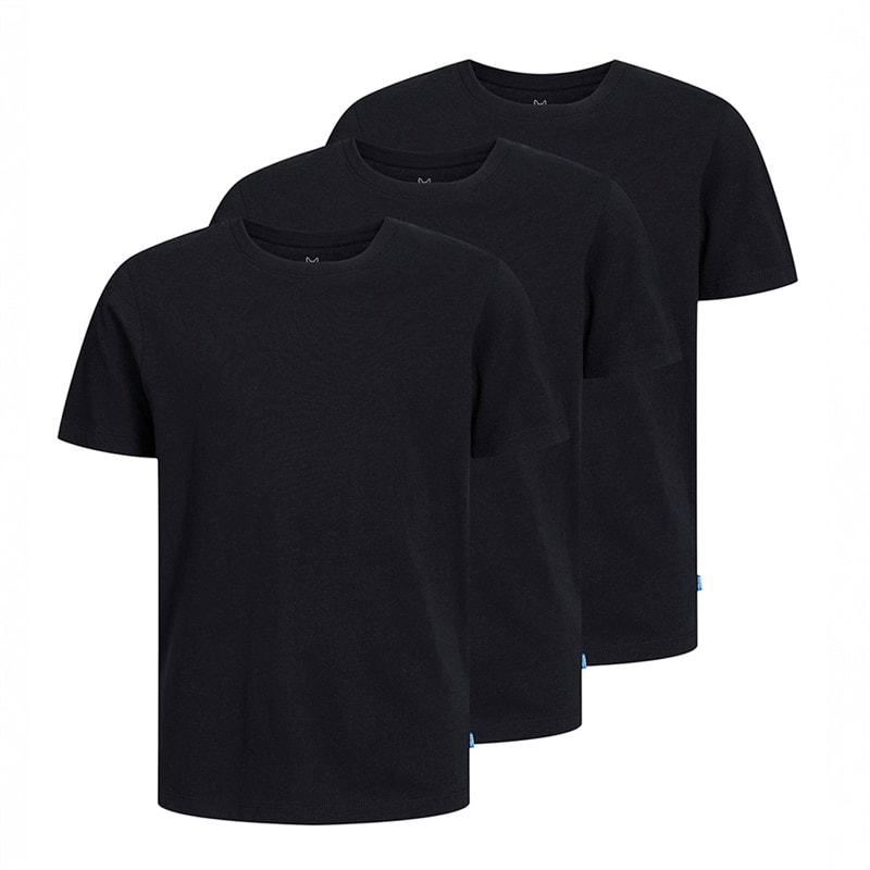 JACK & JONES Jongens biologisch katoen Set van 3 t-shirts Zwart