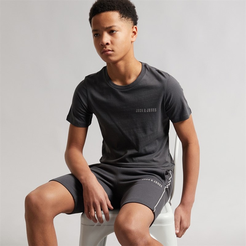 JACK & JONES Jongens Kai T-shirt En Shorts Set Asphalt