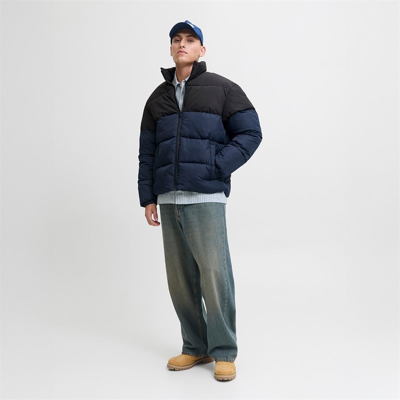 JACK & JONES Heren Maze Puffer Kraag Jas Sky Captain - Afbeelding 4