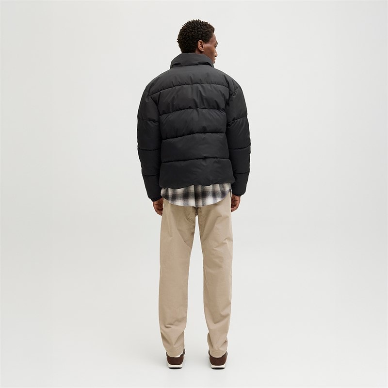 JACK & JONES Heren Maze Puffer Kraag Jas Zwart - Afbeelding 2