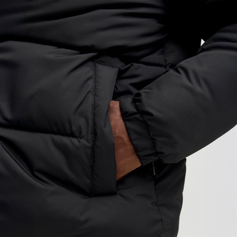 JACK & JONES Heren Maze Puffer Kraag Jas Zwart - Afbeelding 3
