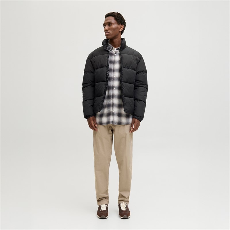 JACK & JONES Heren Maze Puffer Kraag Jas Zwart - Afbeelding 4