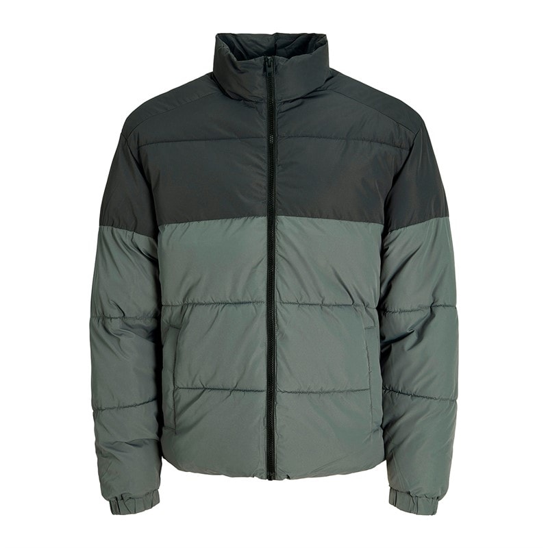 JACK & JONES Heren Maze Puffer Kraag Jas Castlerock - Afbeelding 1