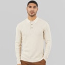 JACK & JONES Polo à manches longues en tricot Cooper Homme Silver Lining Twist