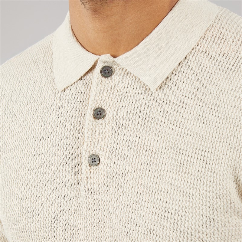 JACK & JONES Polo à manches longues en tricot Cooper Homme Silver Lining Twist - Image 3