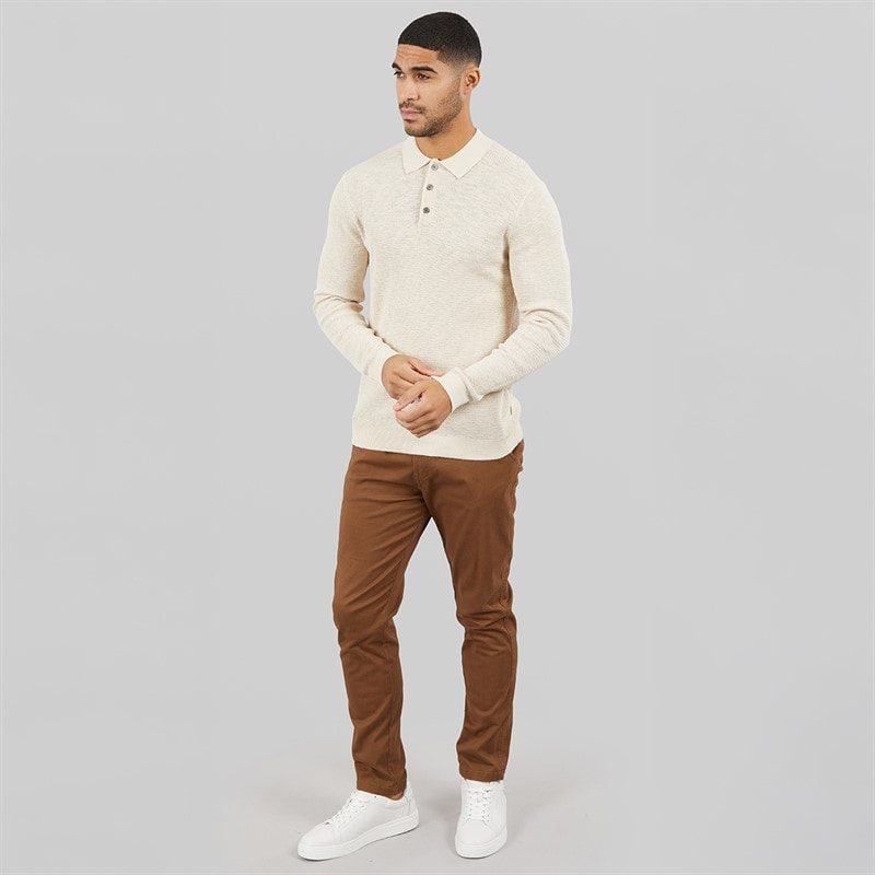 JACK & JONES Polo à manches longues en tricot Cooper Homme Silver Lining Twist - Image 4