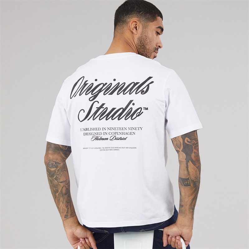 JACK & JONES Heren Norrebro T-shirt Bright White - Afbeelding 1