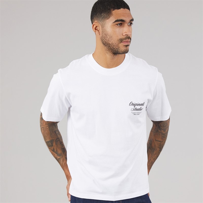 JACK & JONES Heren Norrebro T-shirt Bright White - Afbeelding 2