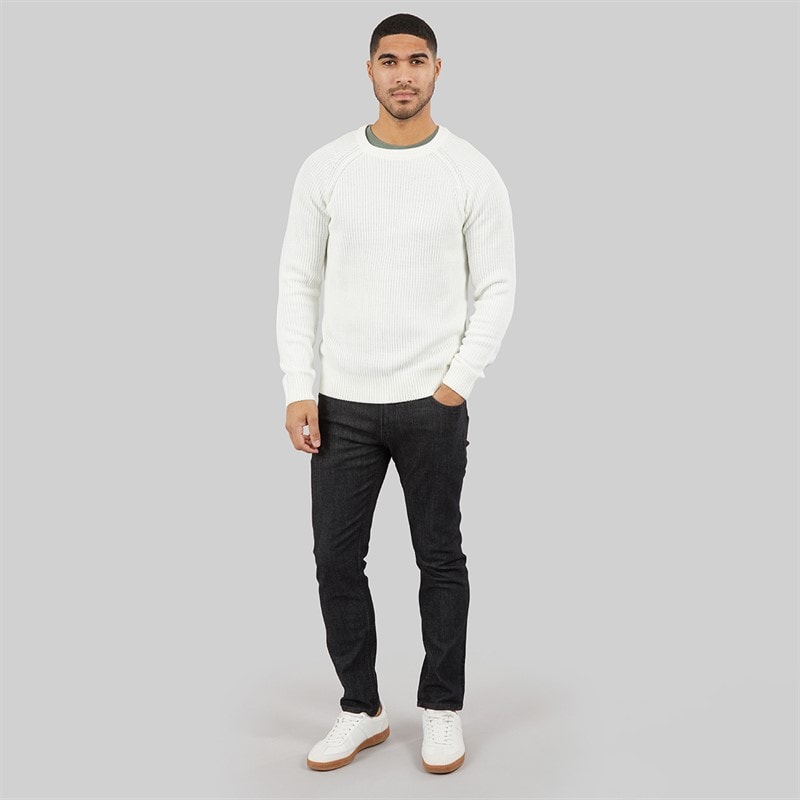 JACK & JONES Sweter z panelami dla niego kolor Cloud Dancer – zdjęcie  3
