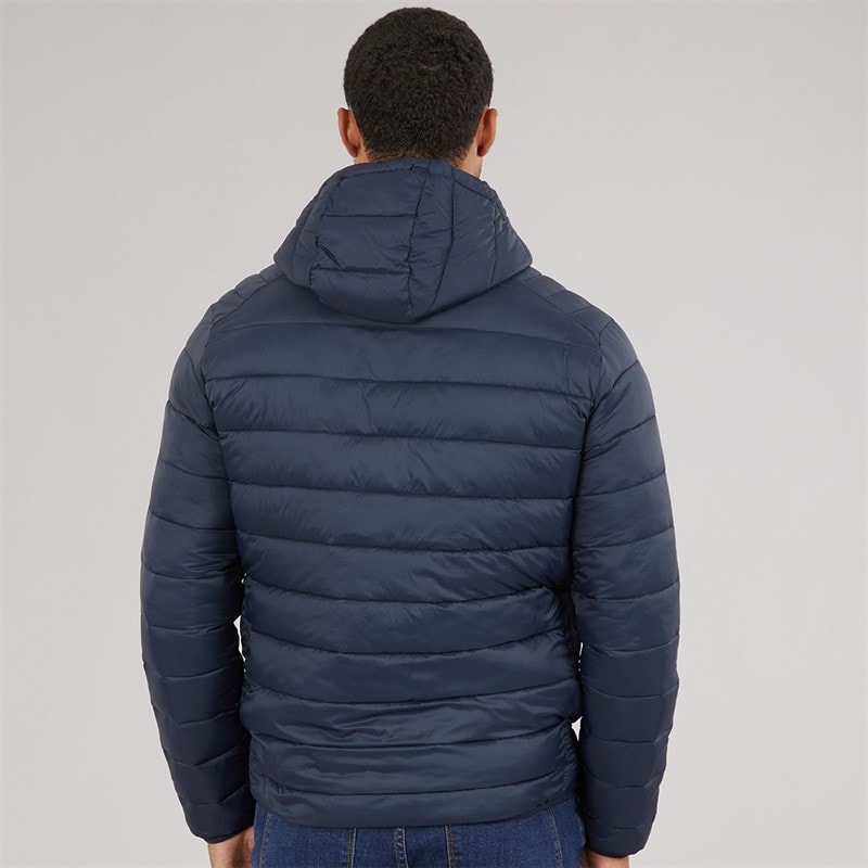 JACK & JONES Bradley kurtka puchowa z kapturem dla niego kolor Sky Captain – zdjęcie  2