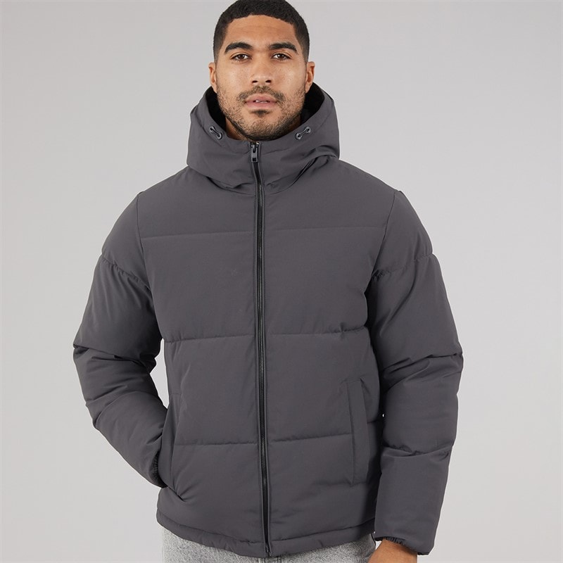 JACK & JONES Surface kurtka puchowa z kapturem dla niego kolor Asphalt – zdjęcie  3