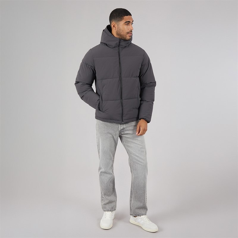 JACK & JONES Surface kurtka puchowa z kapturem dla niego kolor Asphalt – zdjęcie  4