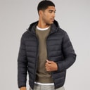 JACK & JONES Bradley kurtka puchowa z kapturem dla niego kolor Czarny