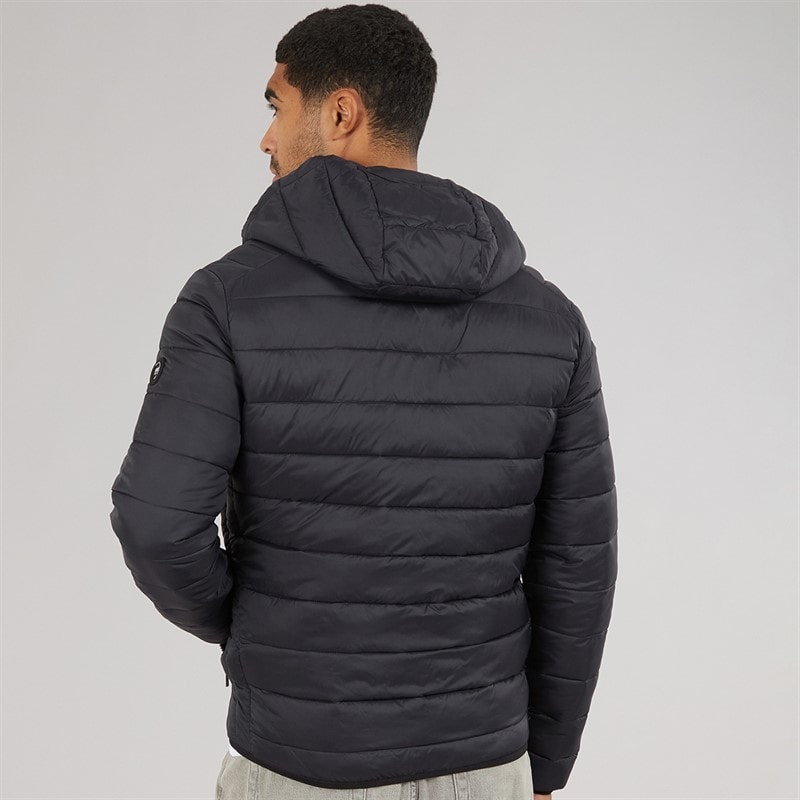 JACK & JONES Heren Bradley Capuchon Puffer Jas Zwart - Afbeelding 2