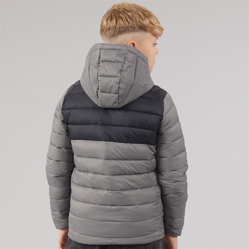 JACK & JONES Jongens Bradley Licht Puffer Jas Castlerock/Zwart - Afbeelding 2