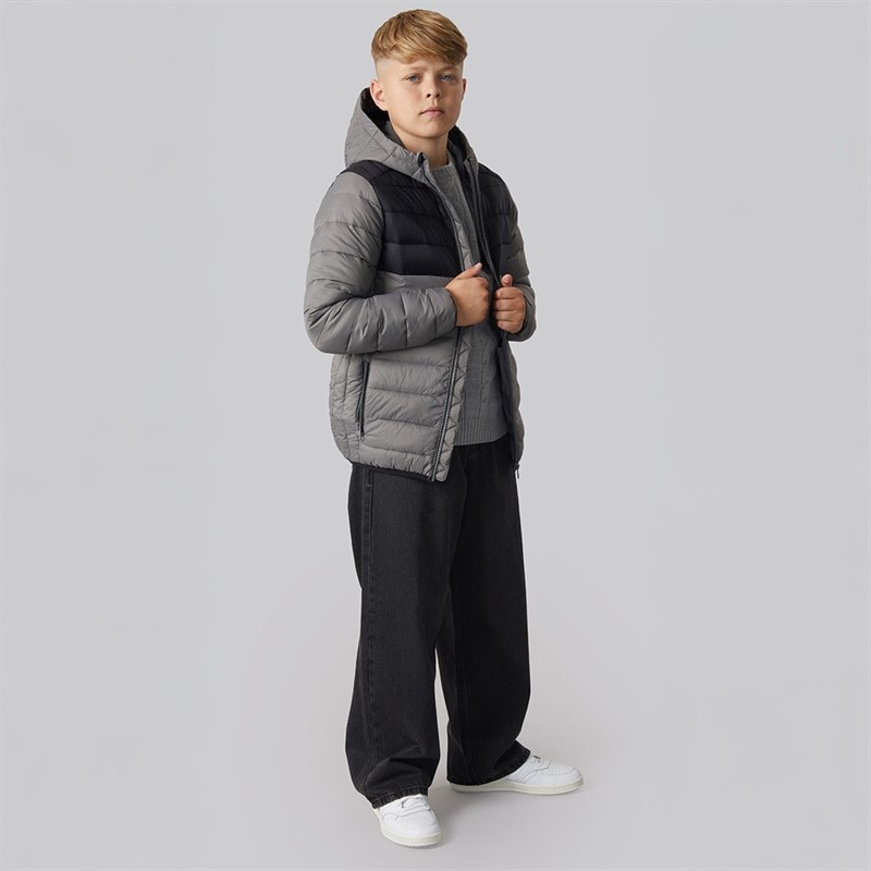 JACK & JONES Jongens Bradley Licht Puffer Jas Castlerock/Zwart - Afbeelding 4